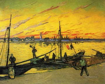 Coal Barges Vincent van Gogh Beach Oil Paintings